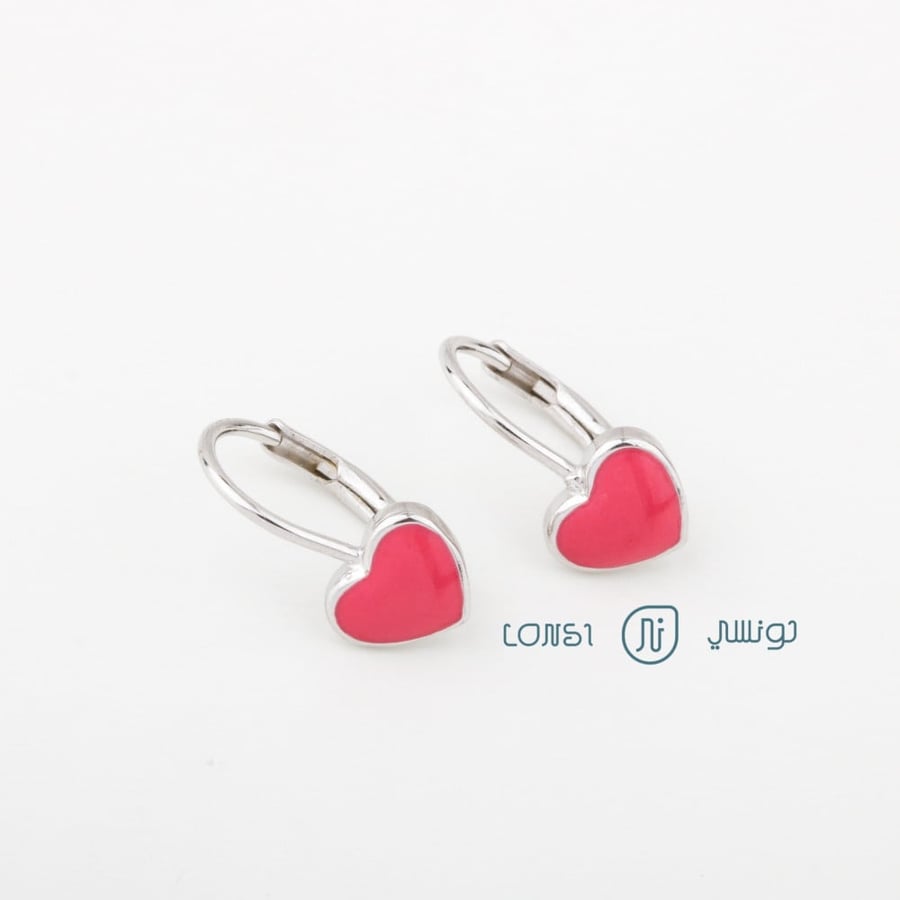 حلق ملون فضة عيار 925 - 14