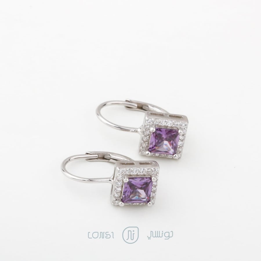 حلق ملون فضة عيار 925 9