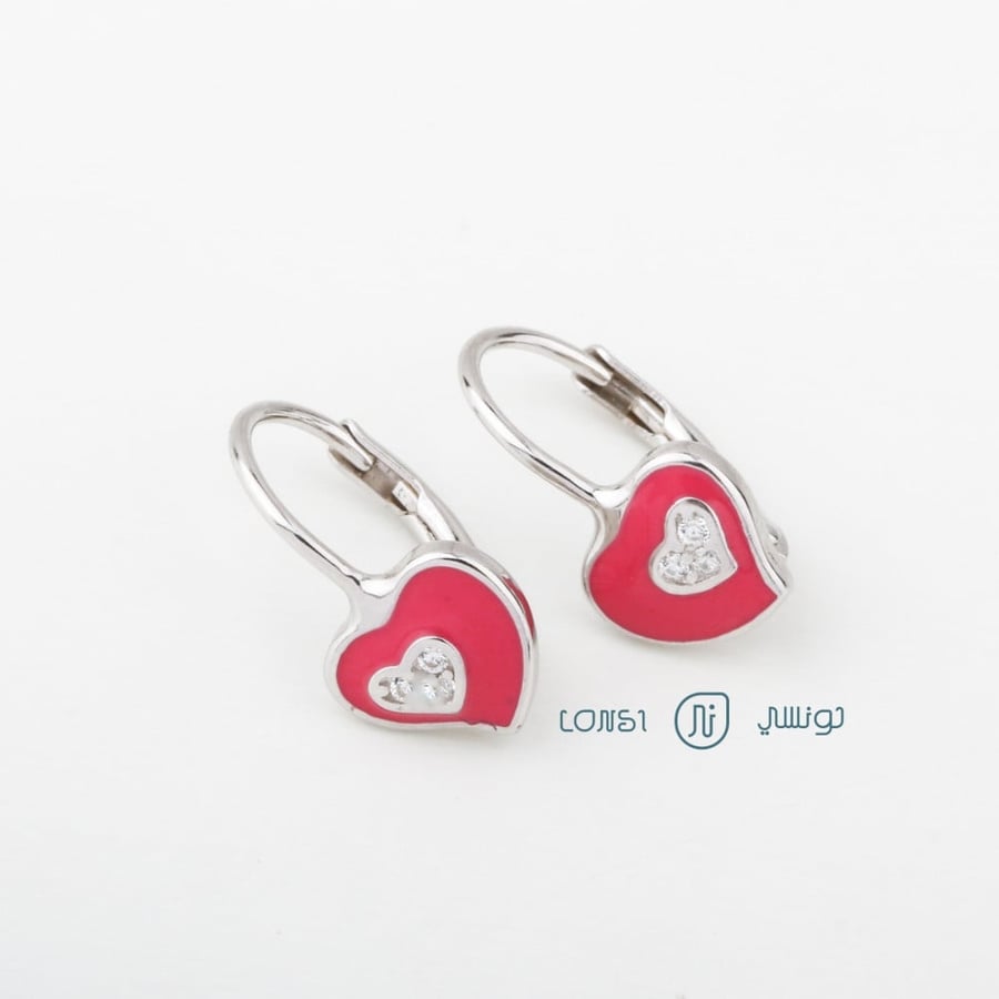 حلق ملون فضة عيار 925