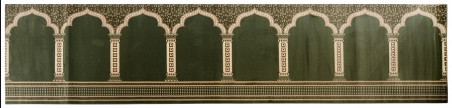 Green prayer rug