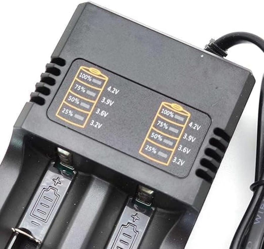 واجهة شاحن MP-282AX لبطاريتين ليثيوم مع مؤشرات حالة الشحن