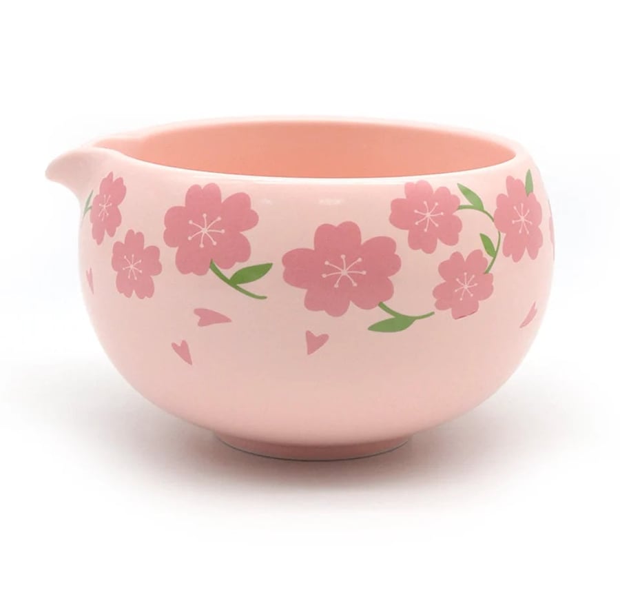 طقم ماتشا نيت - pink with flowers