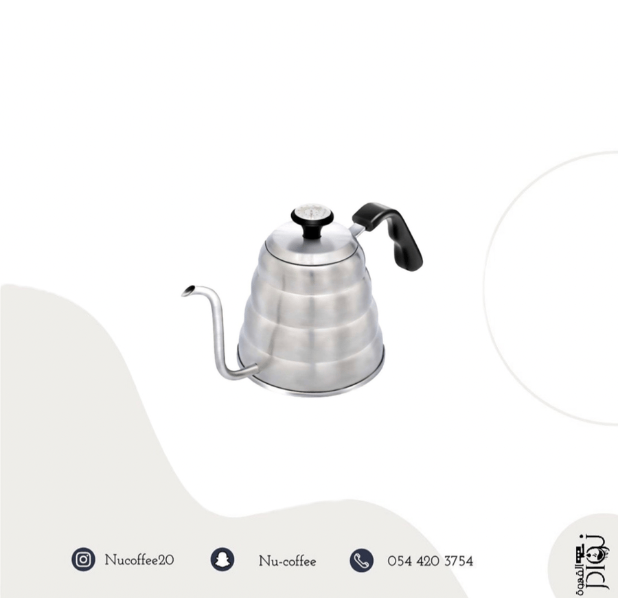 ابريق تقطير ستانلس ستيل مع ميزان حرارة على الغطاء 1200ملم