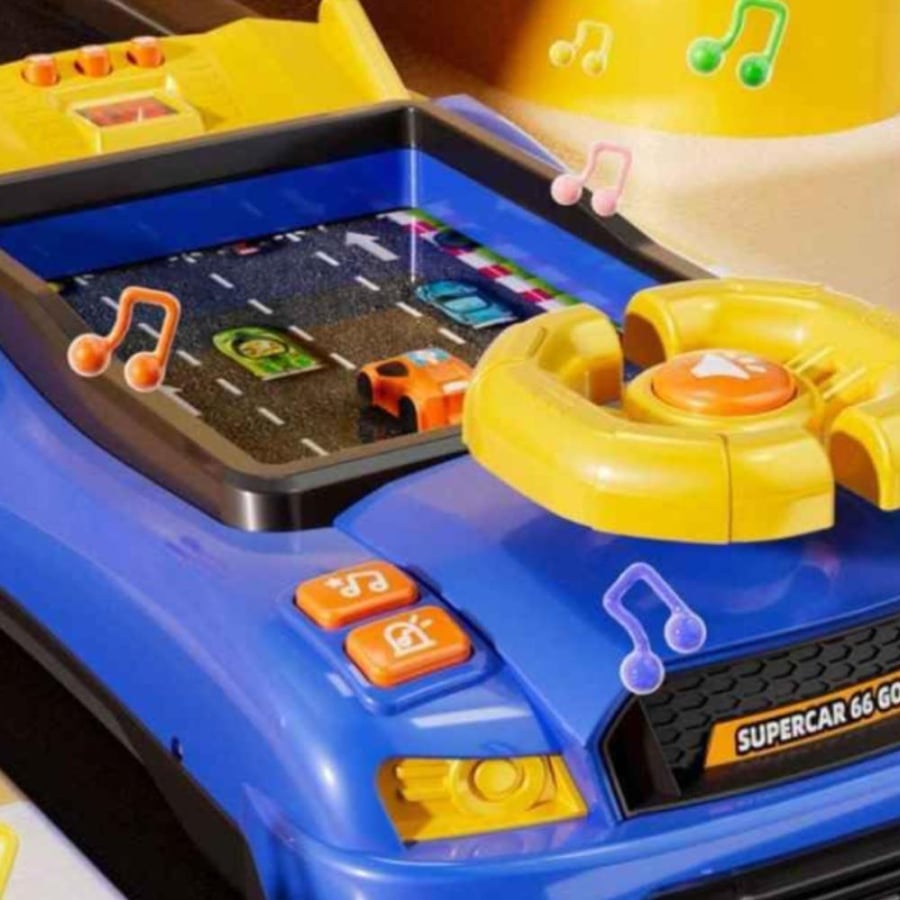 Car steering wheel game, interactive steering wheel for children, educational multi-colored car toy