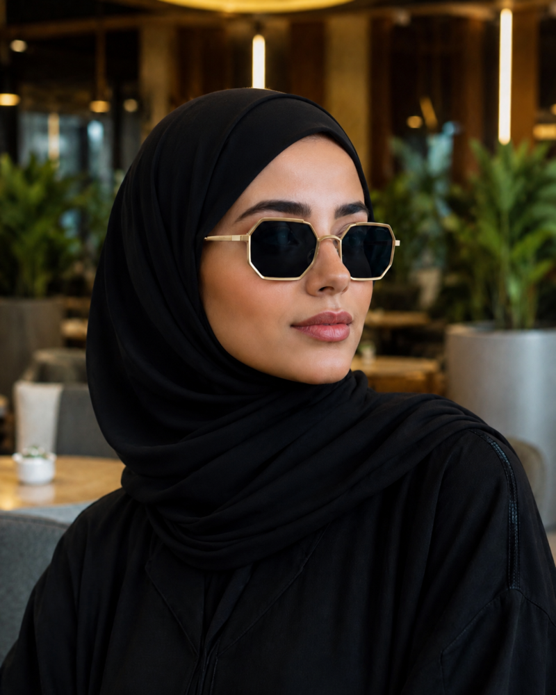 نظارة شمسية لانستر إطار معدني ذهبي بتصميم هندسي | Lanster Geometric Gold Sunglasses