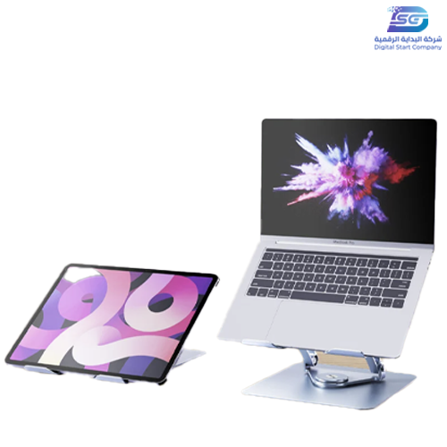 Stand holder for iPad, tablet, and laptop made of aluminum, 360-degree rotation