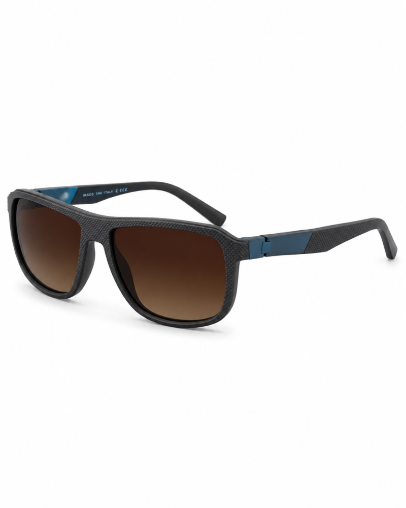 نظارة شمسية رجالية إطار مطفي بنقشة محببة وعدسات بنية | Men's Textured Frame Gradient Sunglasses