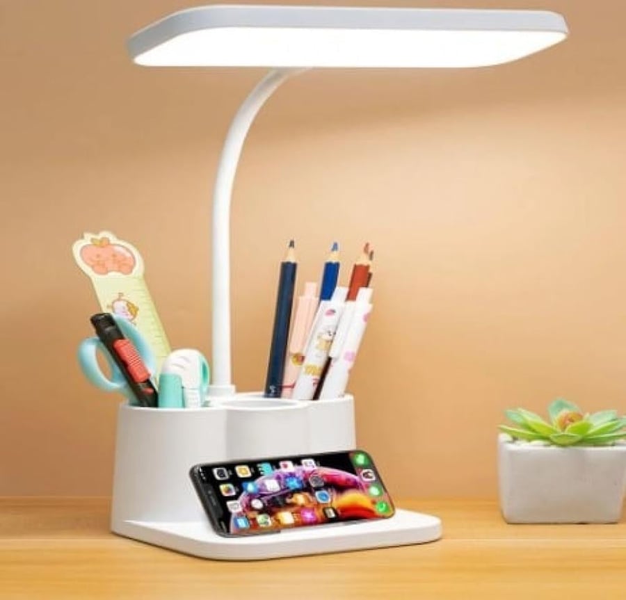 مصباح مكتب LED مع حامل اغراض المكتب