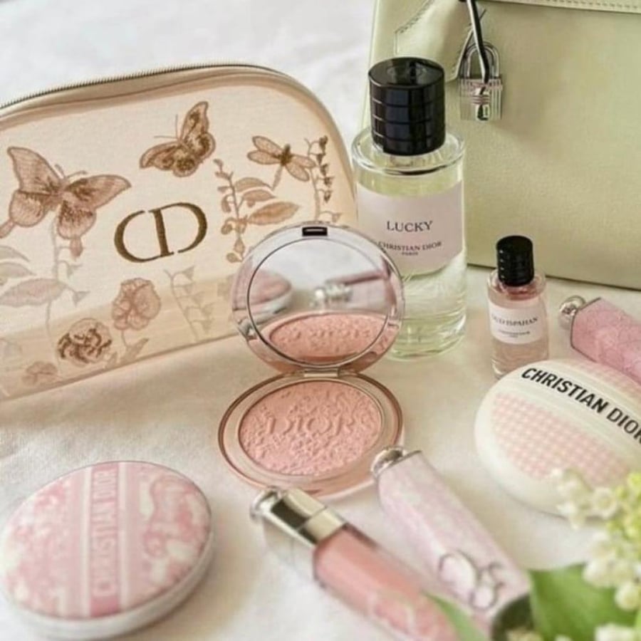 A bag embroidered with flowers and butterflies from Christian Dior