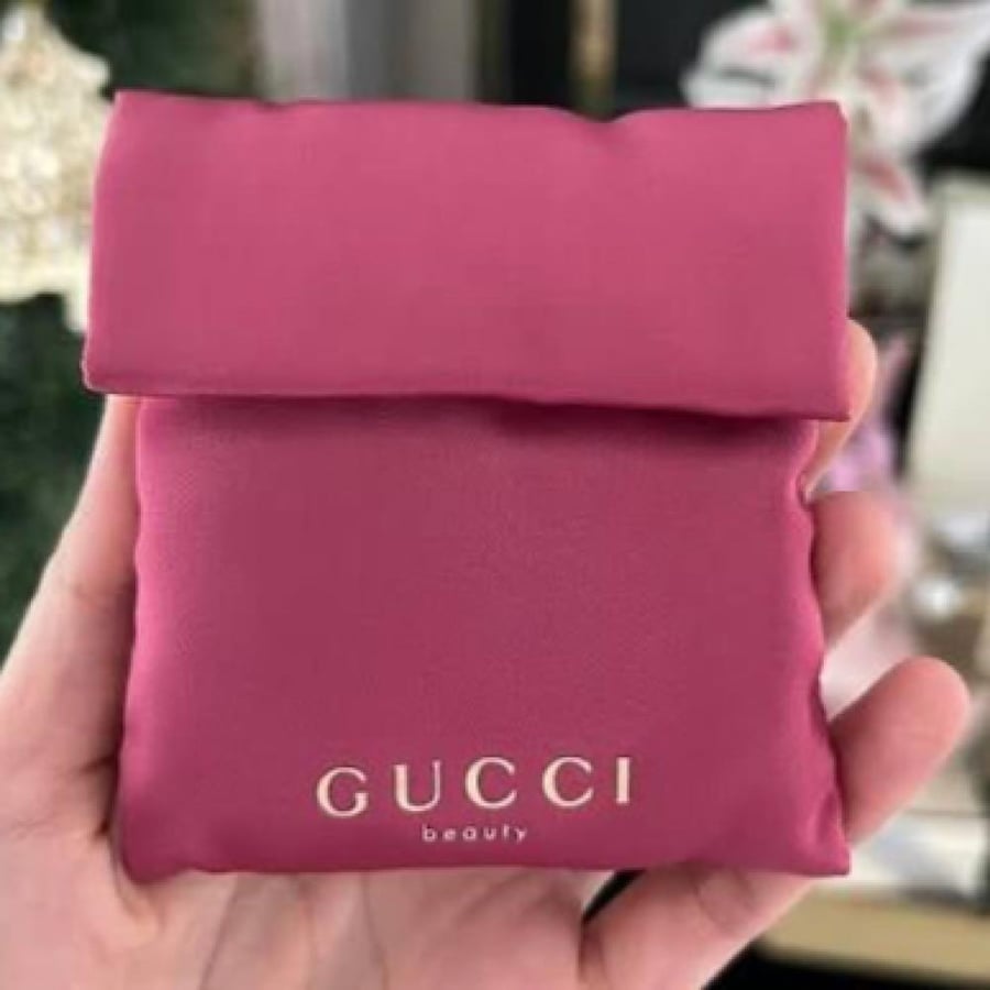Gucci Flora elegant mirror with fabric case - optional addition of Gucci wine-colored bag