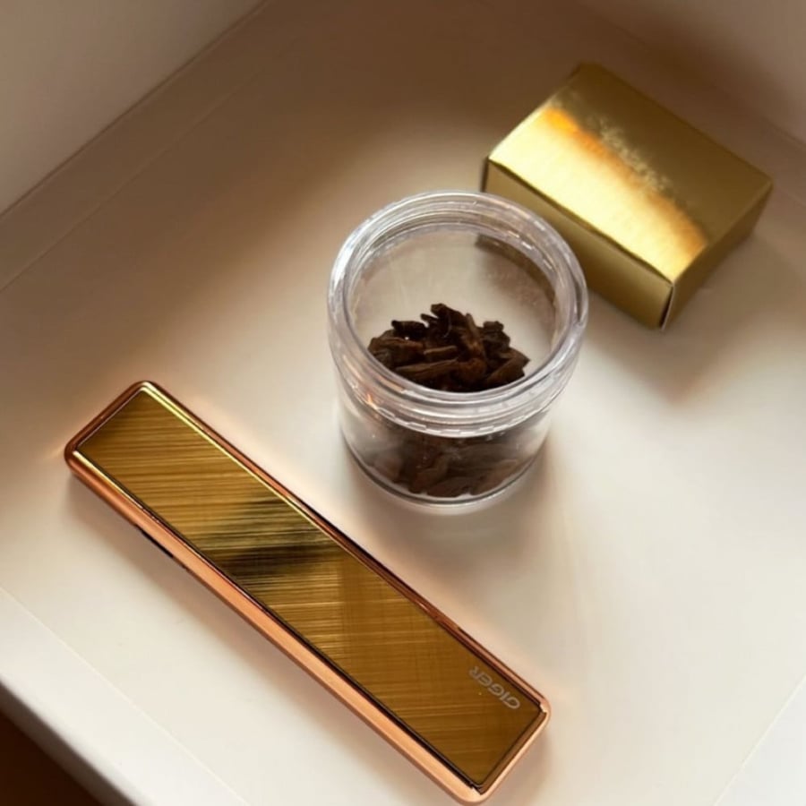 The electronic pocket incense burner with incense