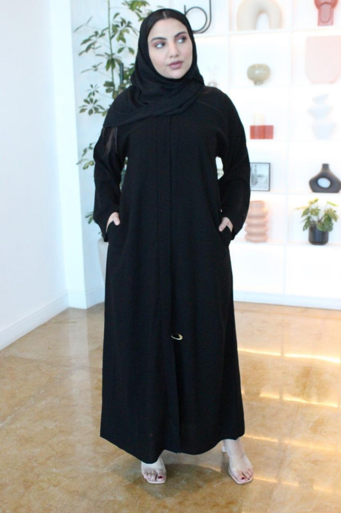 عباية ساده طقطق جيوب  N2196