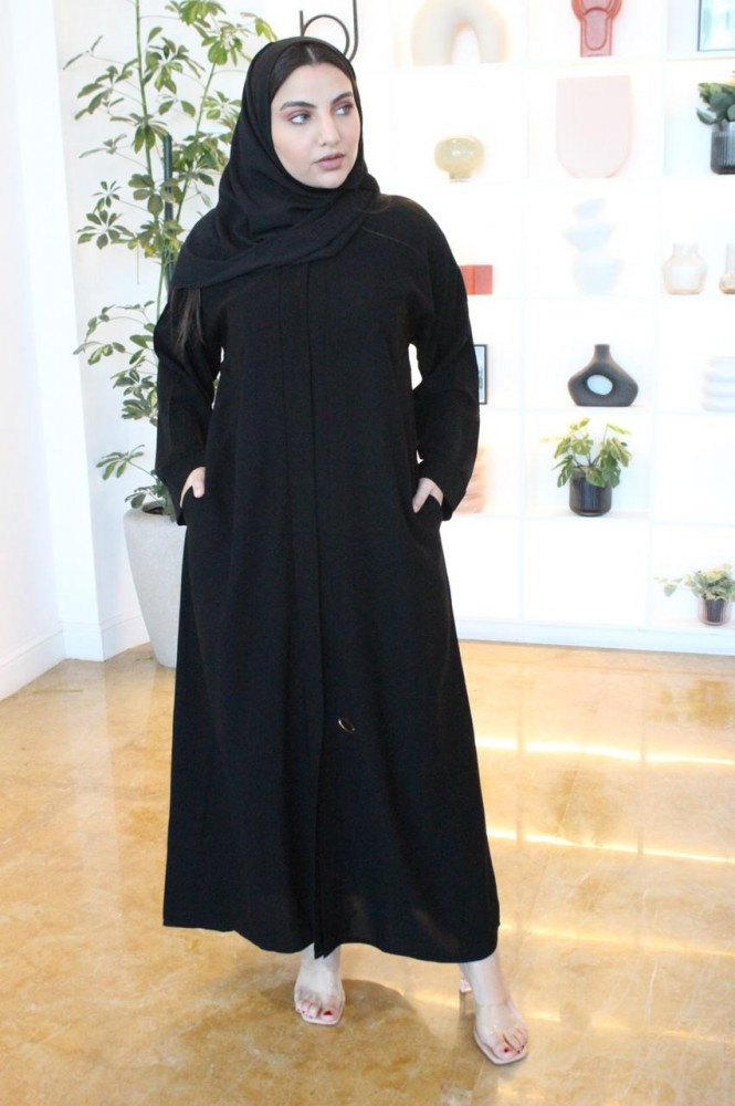 عباية ساده طقطق جيوب  N2196