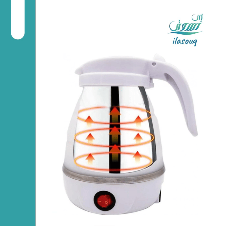 Small portable electric kettle, foldable, made of food-safe silicone