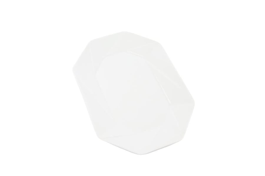 A six-sided dessert plate an elegant addition to your table
