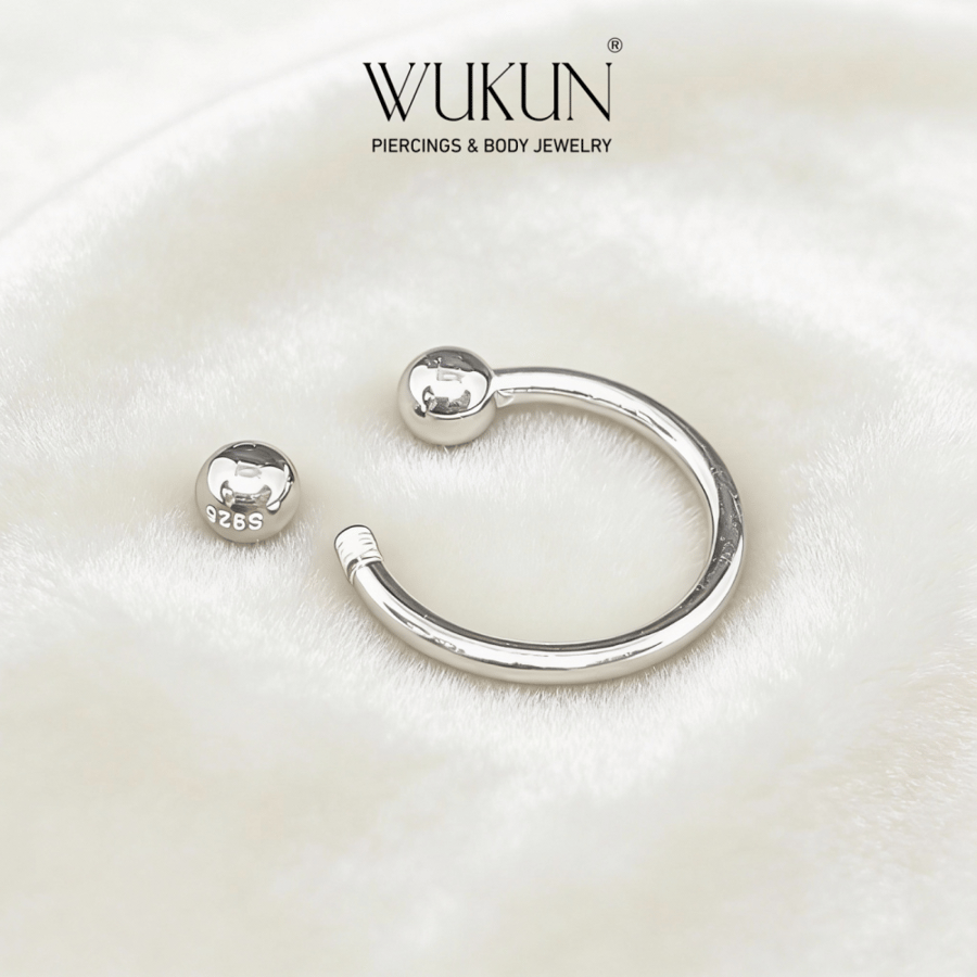 Silver piercing ring 925s horse shoe