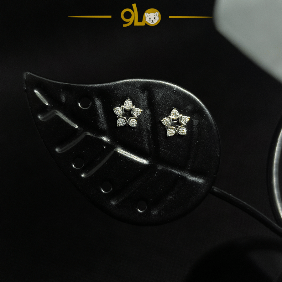 أقراط فضة 925s وردة موديل 969