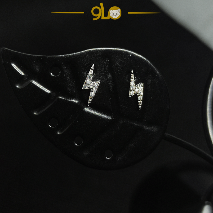 أقراط فضة 925s شكل برق
