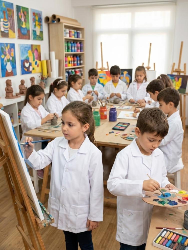بالطو أبيض للأعمال الفنية ( رقم 27 )