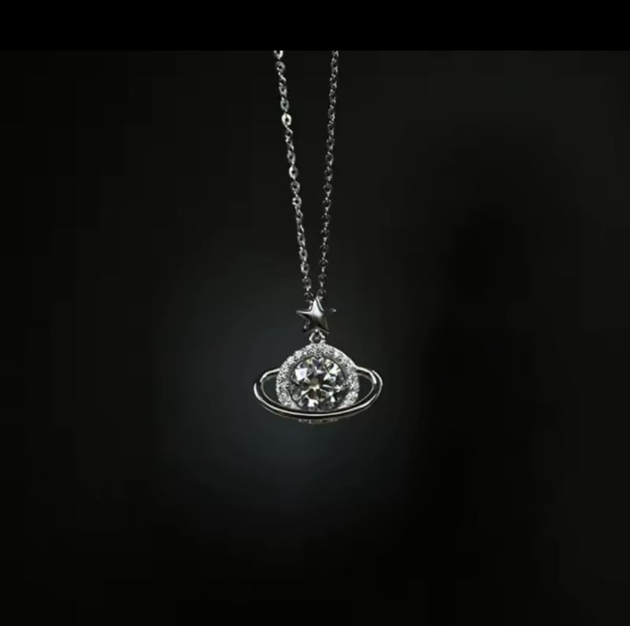 Saturn planet necklace silver 925 karat