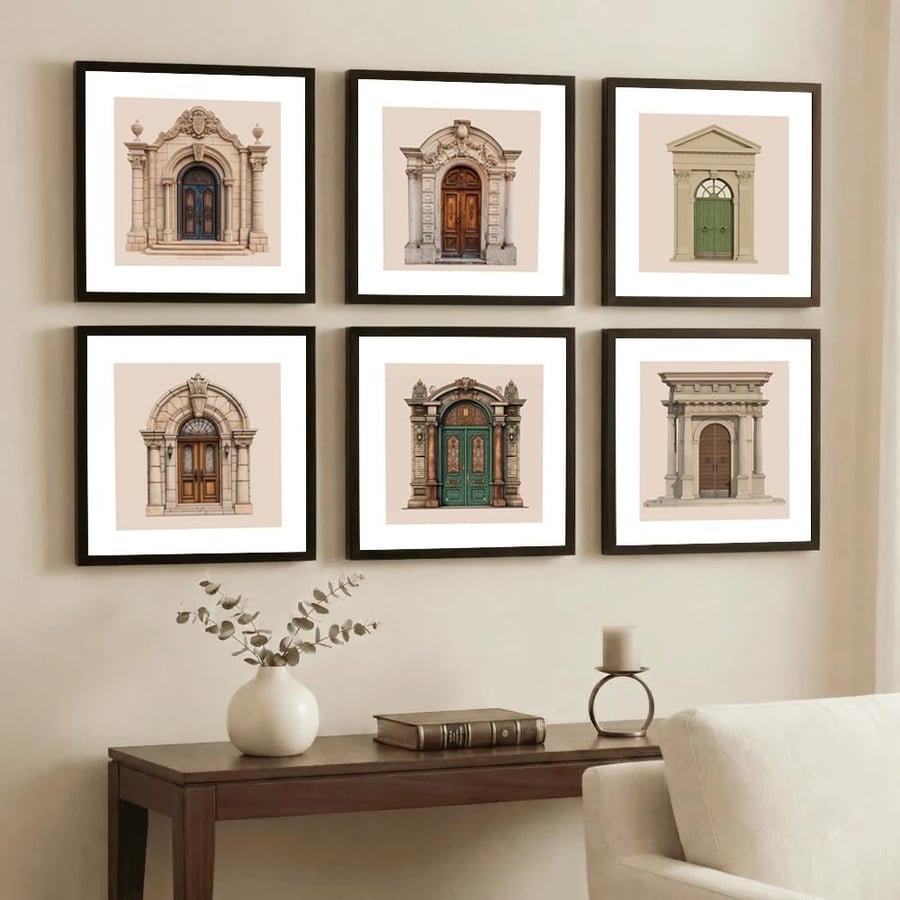 طقم 6 لوحات جدارية كلاسيكة