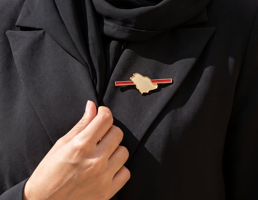 ستيكر معدني السعودية خط احمر - خريطة المملكة