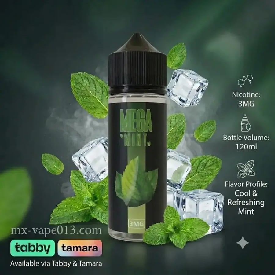 ميجا- ميقا نعناع فيب Mega mint 3MG-120ML