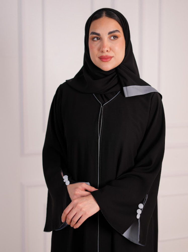 عباية اسود ورمادي