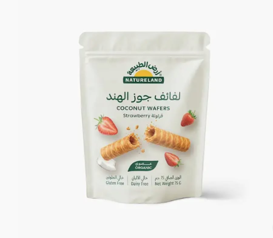 لفائف جوز الهند فراولة عضوي