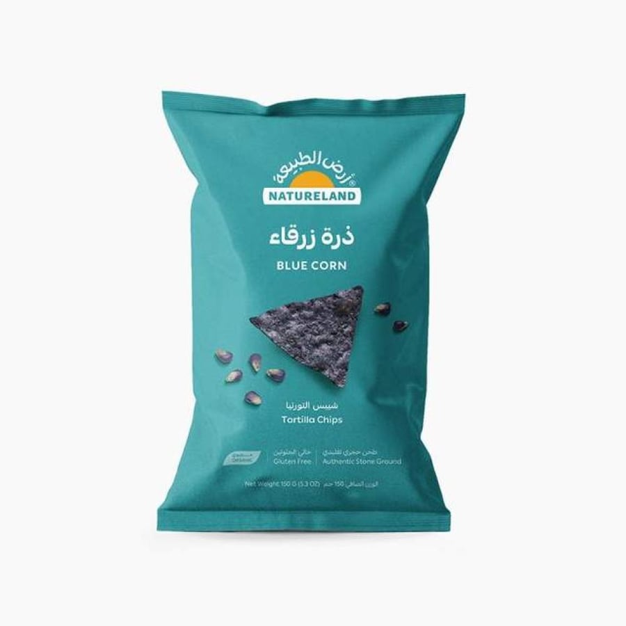 شيبس التورتيا ذرة زرقاء عضوي 150 جم