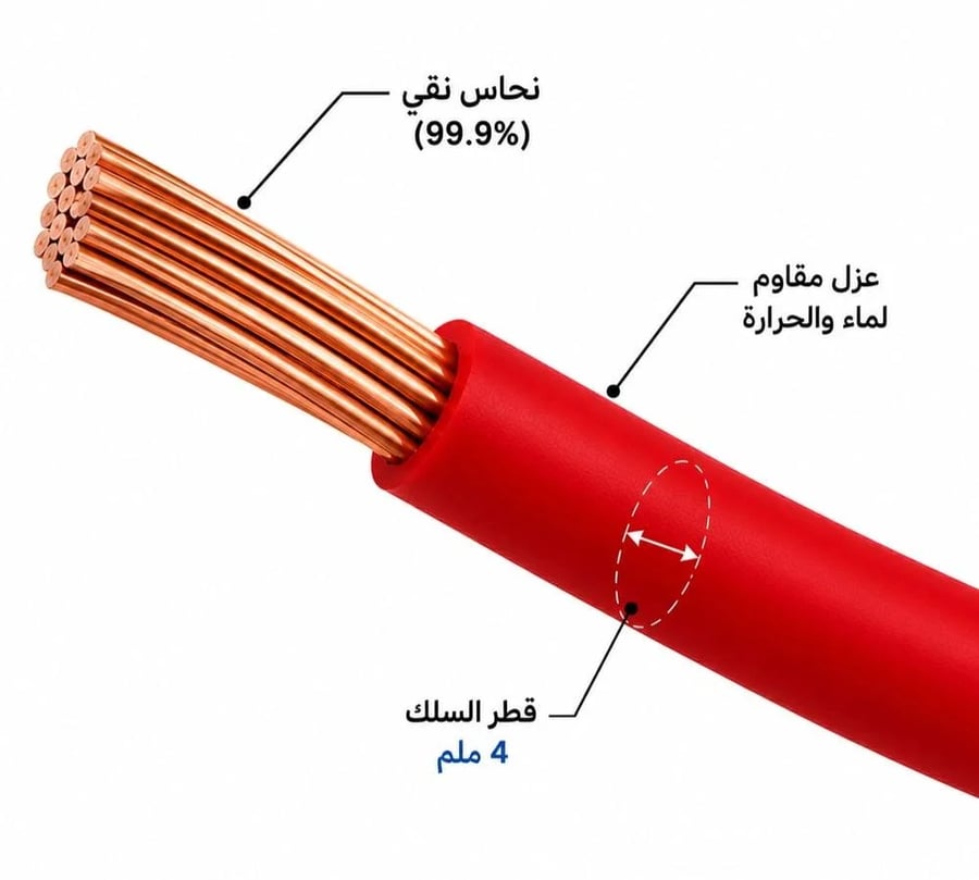 لفة سلك مفرد 4 ملم 500 قدم رقم 12 - كابلات الرياض