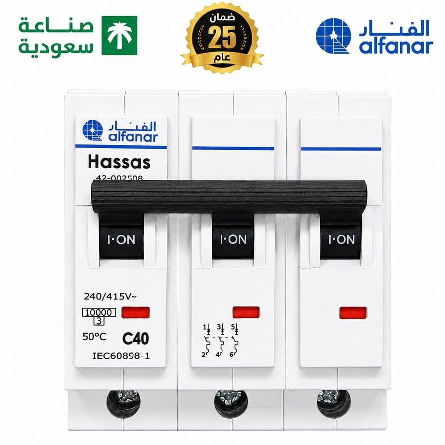 مفتاح طبلون ثلاثي 40 امبير ريسان الفنار