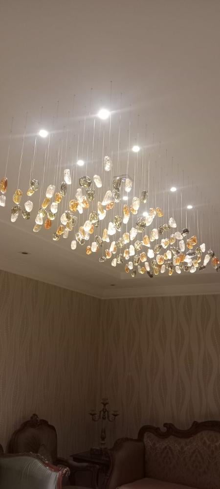 ثريا كريستال فاخرة 150×60 سم – 160 حجر كريستال مع 8 سبوت لايت – تشمل التركيب بالرياض