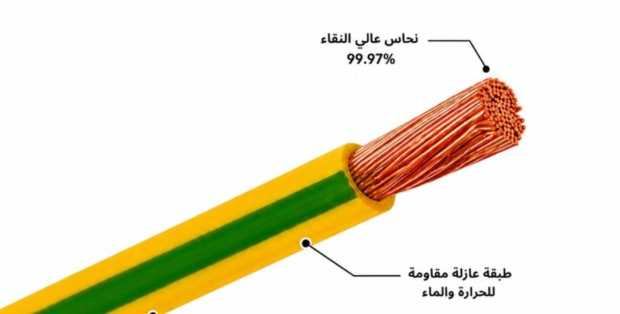 سلك تأريض نحاس مجدول معزول 16 ملم² بالمتر - كابلات الرياض