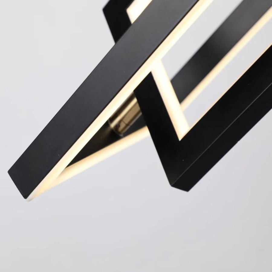 ثريا سقف LED مودرن  تصميم مستطيلات متراكبة  50 وات  أسود  طول 120س