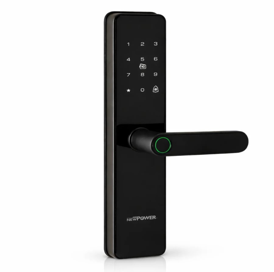 قفل باب ذكي NEWPOWER بالبصمة والواي فاي – IP65  رقم المنتج: 114198