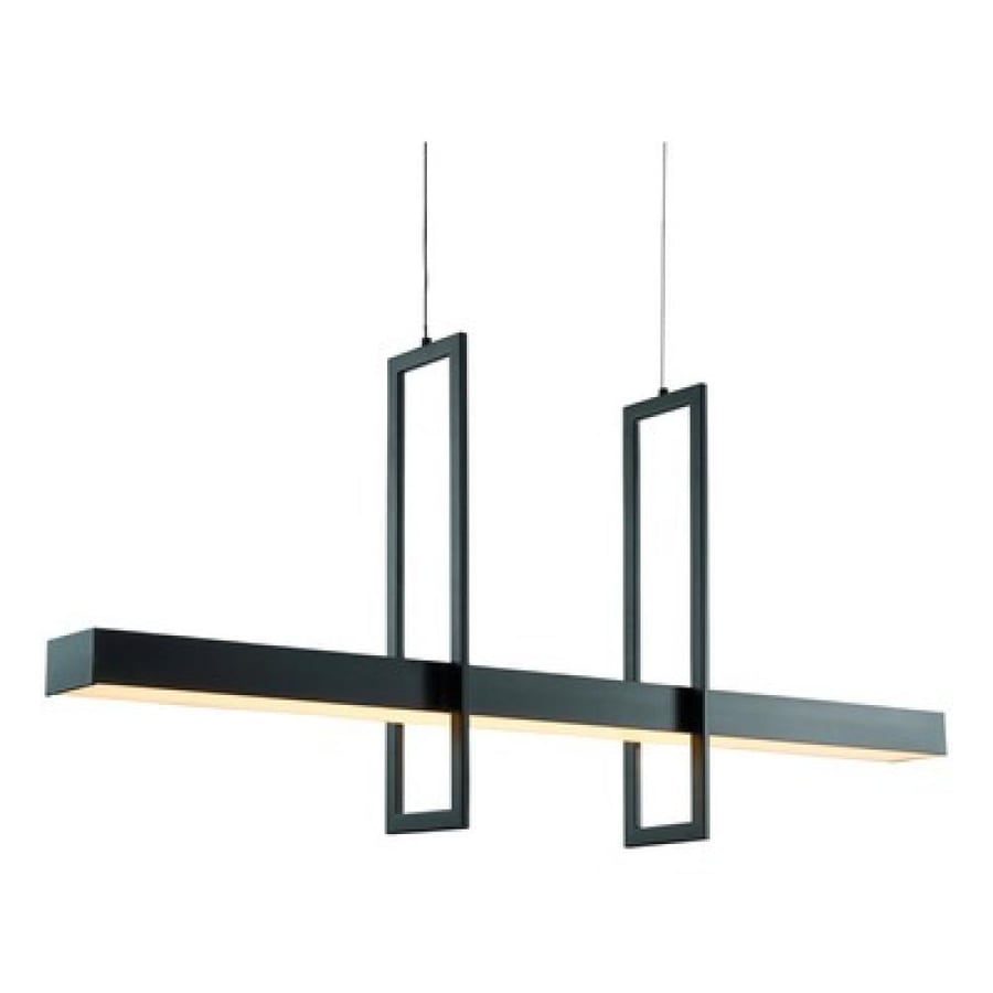ثريا سقف LED مودرن  تصميم خطي ومربعات  40 وات  أسود طول 90 سم