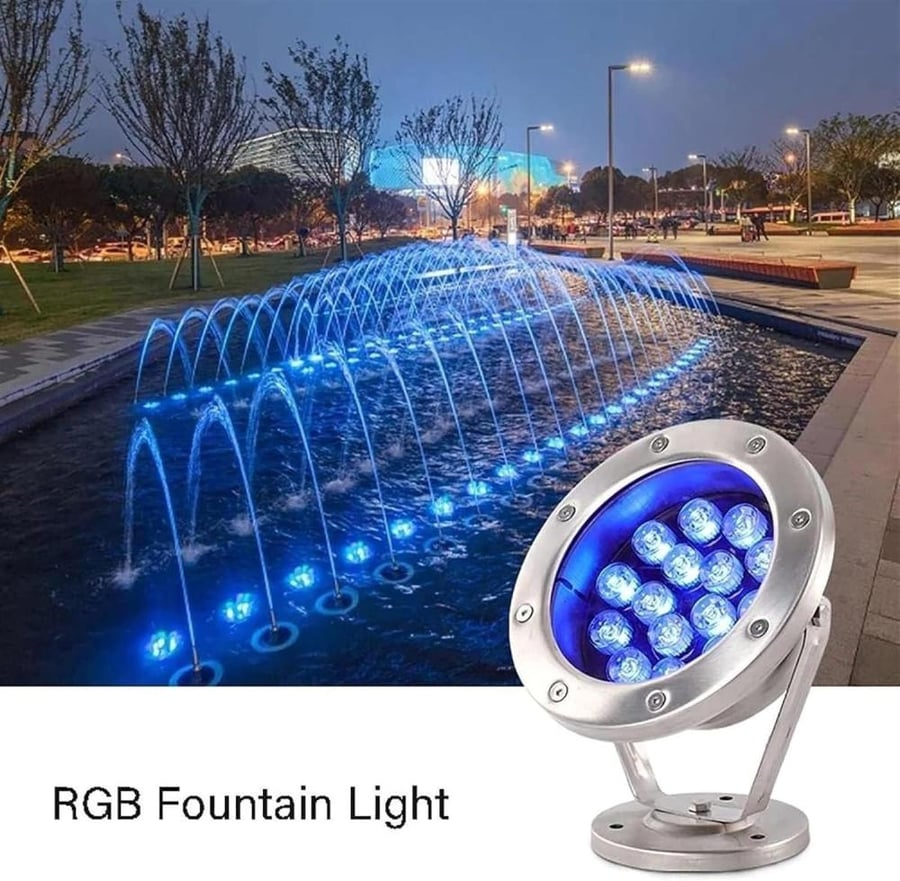 كشاف LED غاطس متحرك للمسابح والنافورات | ستانلس ستيل 304 | مقاوم للماء IP68 | متوفر 6W و12W و24W