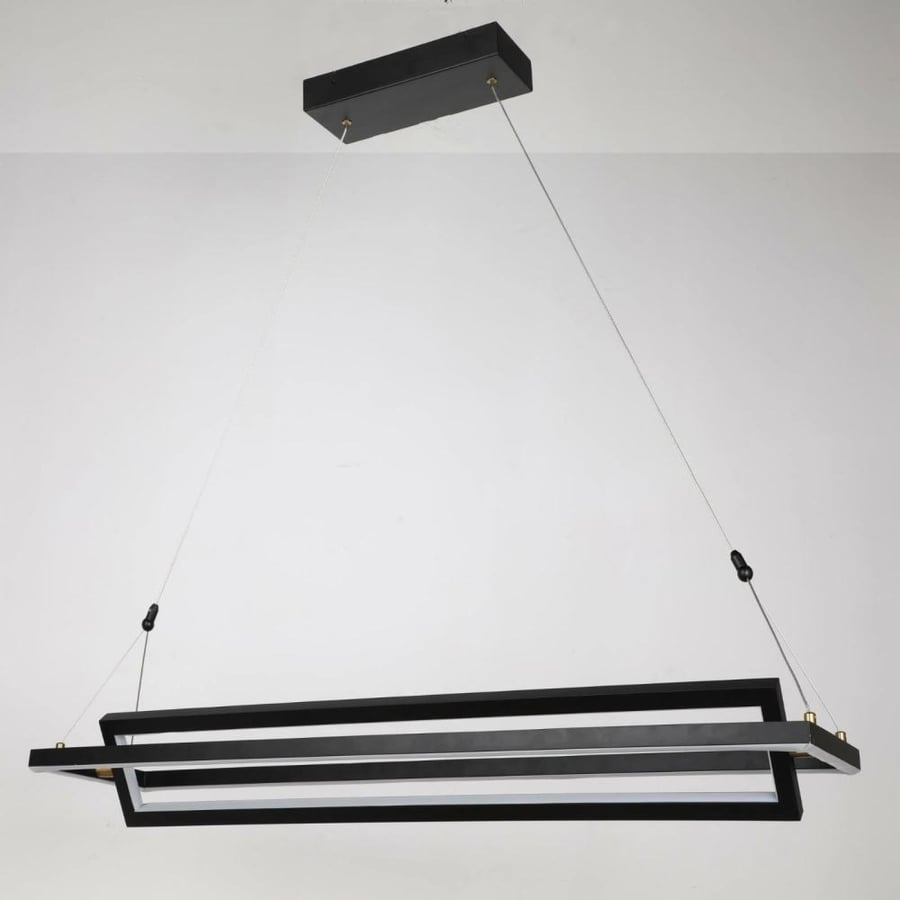 ثريا سقف LED مودرن  تصميم مستطيلات متراكبة  50 وات  أسود  طول 120س