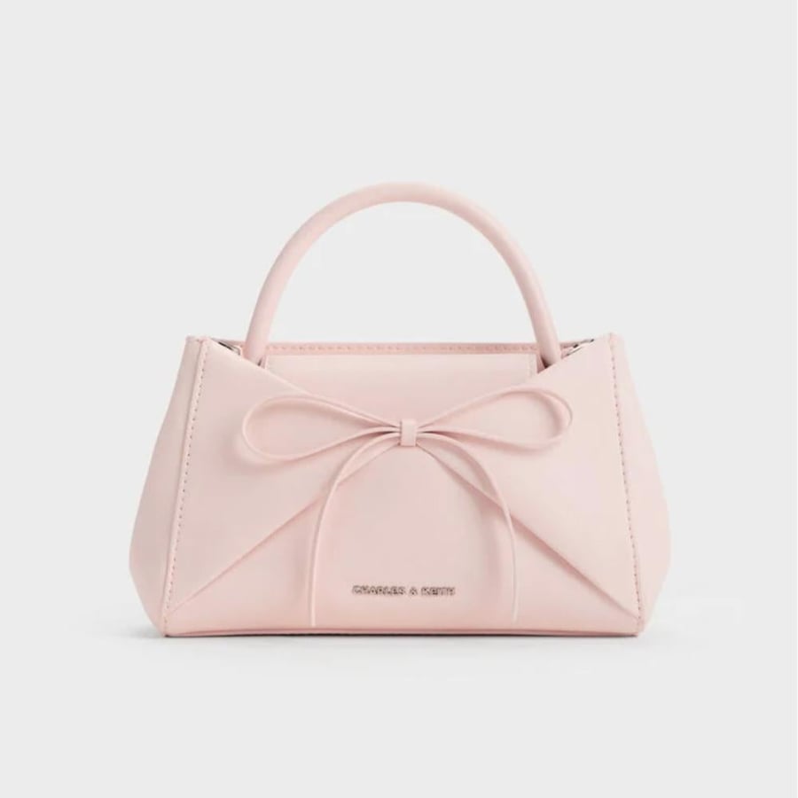 Hazel Bow Panelled Top Handle Bag - Charles and Keith