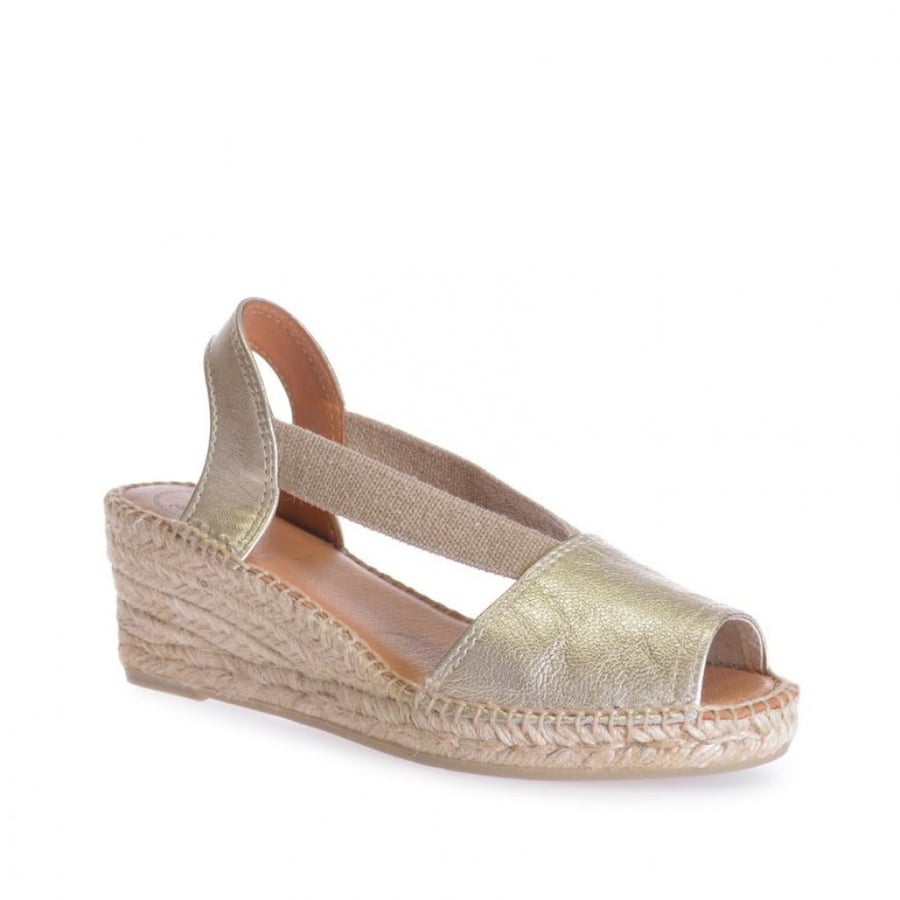 Toni Pons Gold Side Rubber Wedge Sandal - TEIDE-P