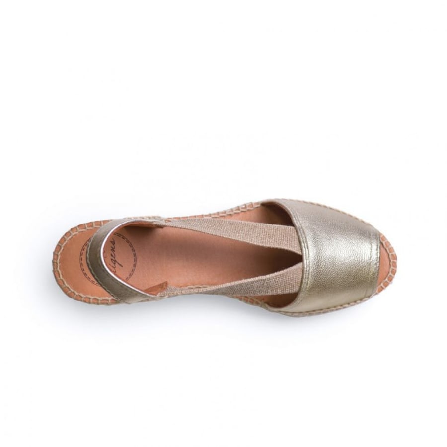 Toni Pons Gold Side Rubber Wedge Sandal - TEIDE-P