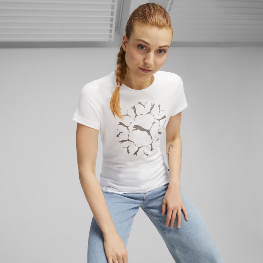 ESS+ Graphic Tee PUMA White