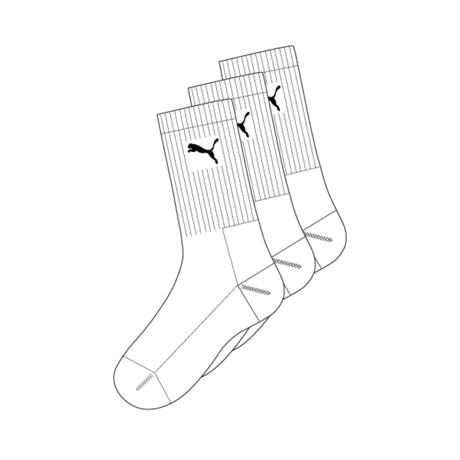 PUMA CREW SOCK 3P white