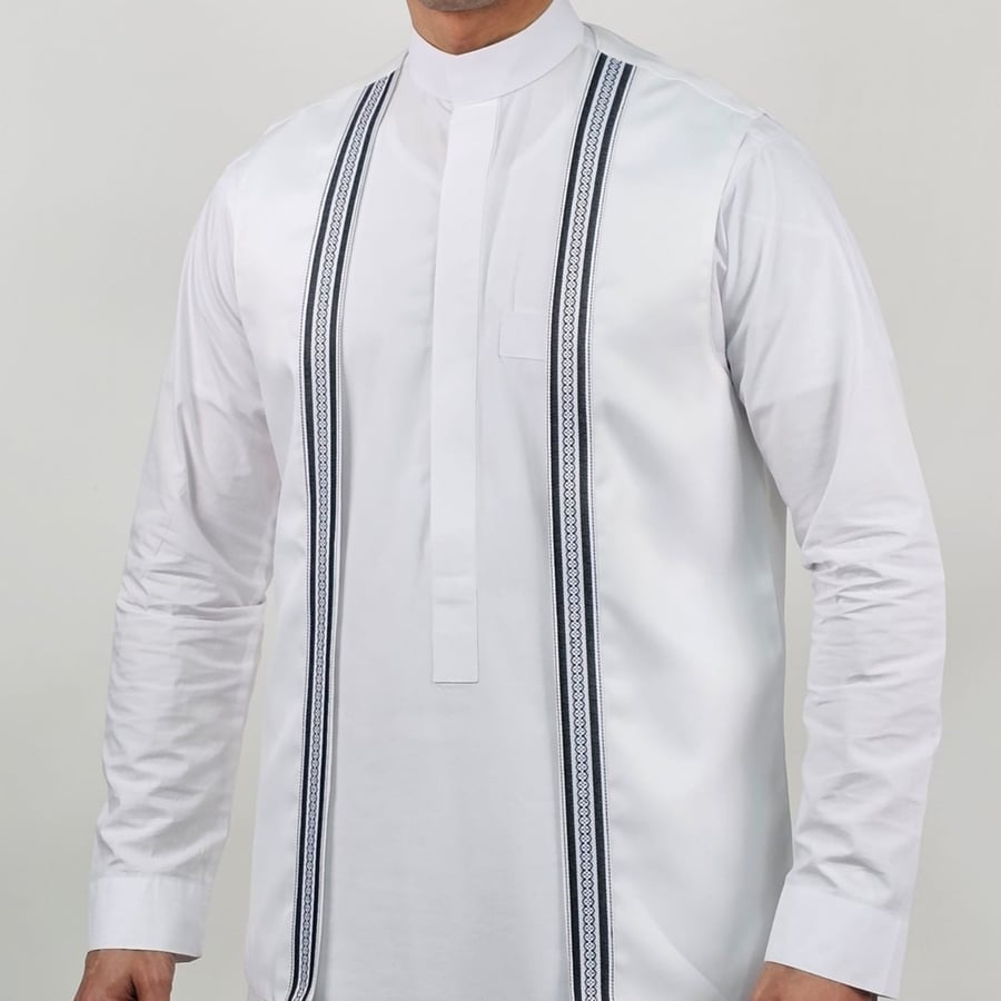 سديري رجالي أبـيض بـشريط