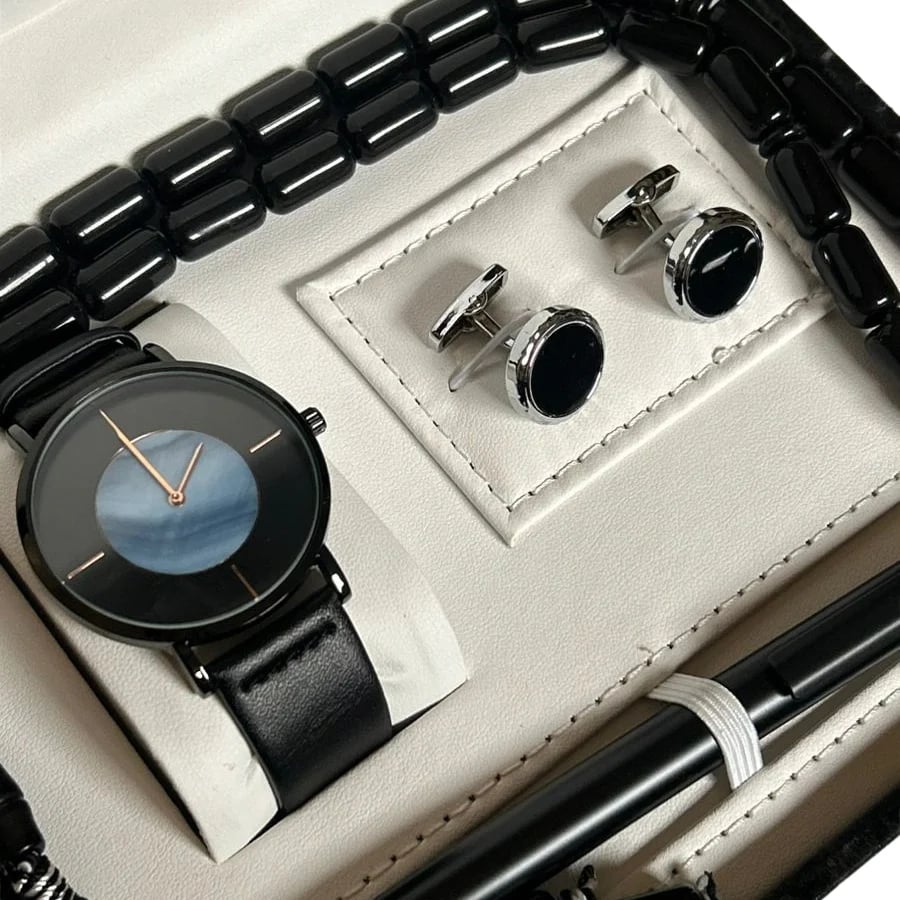 A luxury watch set and accessories