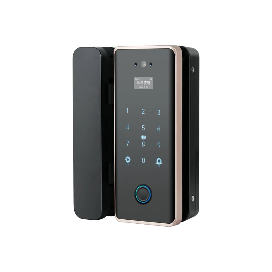 قفل باب زجاجي ذكي Hivision بالبصمة والرمز السري وبطاقة RFID وتطبيق الجوال