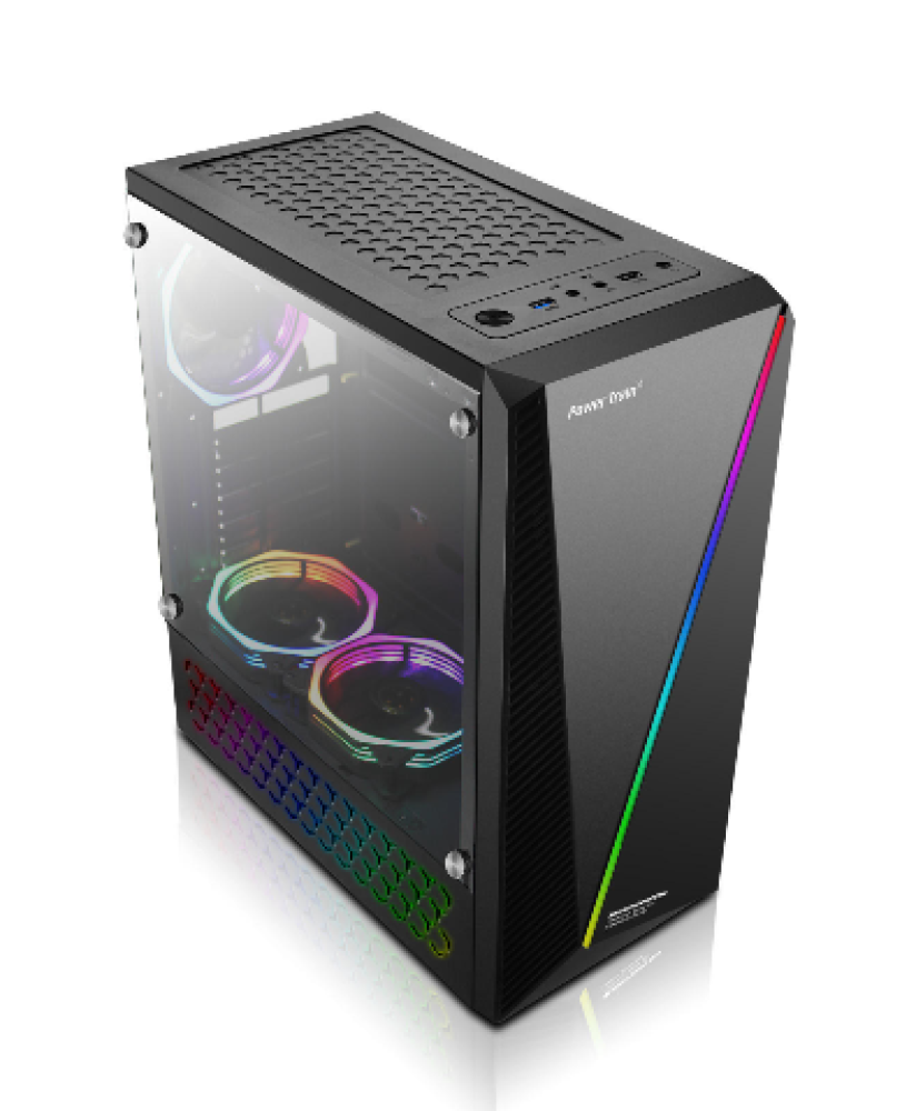كيس بي سي  power train RGB mid tower / 4 fans