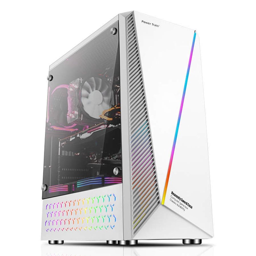 كيس بي سي  power train RGB mid tower / 4 fans