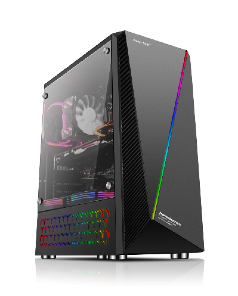 كيس بي سي  power train RGB mid tower / 4 fans